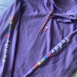 Teddy Fresh Lavender Hoodie with Rainbow Accents
